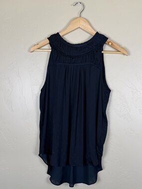 Anthropologie Maeve Women's Navy Sleeveless Flowy Tank Top Size 2